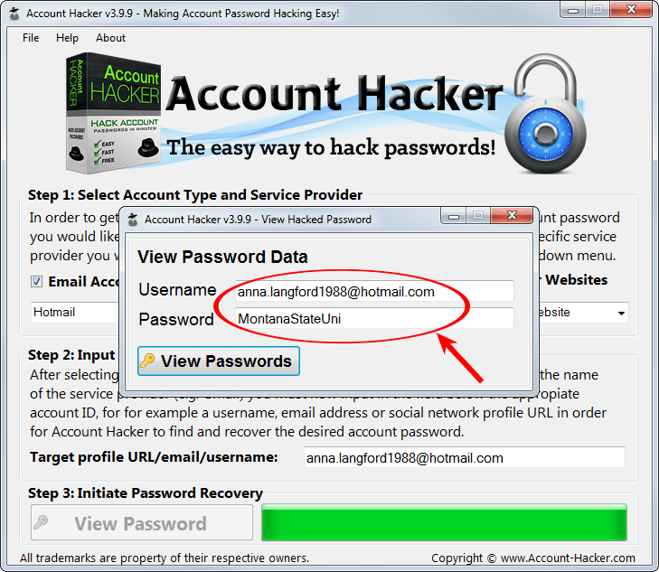Free hotmail password hacker